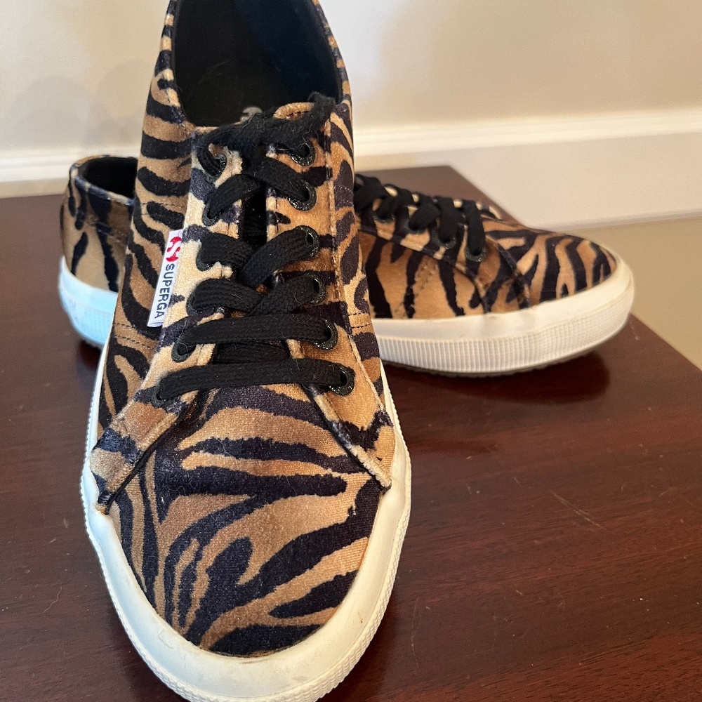 Superga Tiger Print Velvet Sneaker